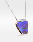 ‘Despina’ 7.1ct Australian Boulder Opal & Diamond Necklace Necklace Jason Ree Design 