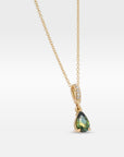 ‘Isabeau’ 0.77ct Green Australian Pear-Cut Sapphire 18ct Gold Necklace Necklace Jason Ree Design 