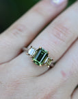 ‘Dryad’ 2.52ct Australian Green Sapphire & Arglye Diamond Ring Ring Jason Ree Design 