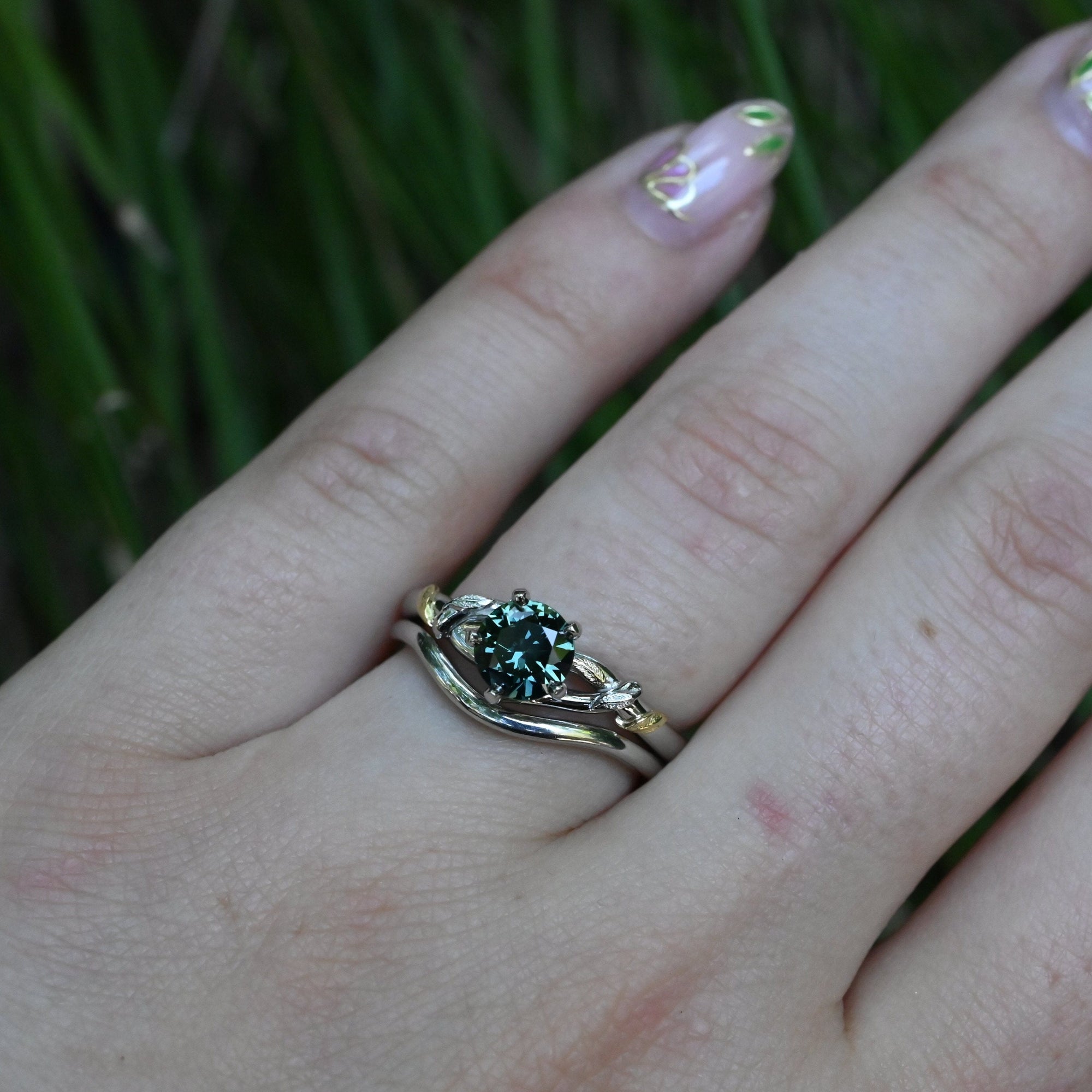 ‘Gumleaf Love Knot’ 1.01ct Australian Teal Sapphire Ring Ring Jason Ree Design 