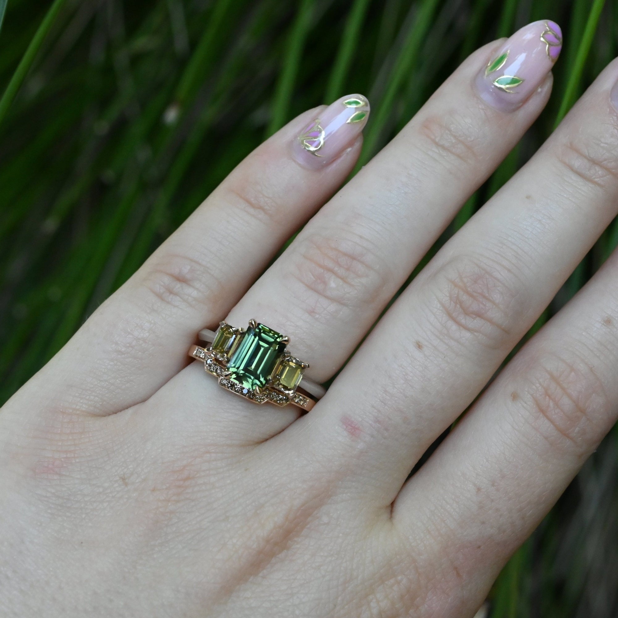 ‘Dryad’ 2.52ct Australian Green Sapphire &amp; Arglye Diamond Ring Ring Jason Ree Design 