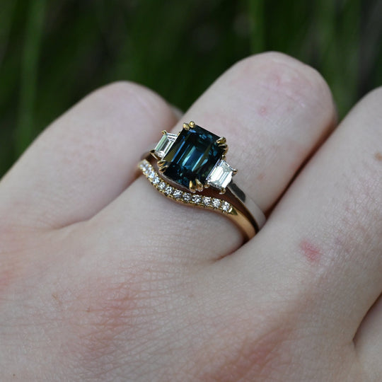 ‘Nereid’ 2.72ct Australian Unheated Teal Sapphire & Diamond Platinum Ring Ring Jason Ree Design 