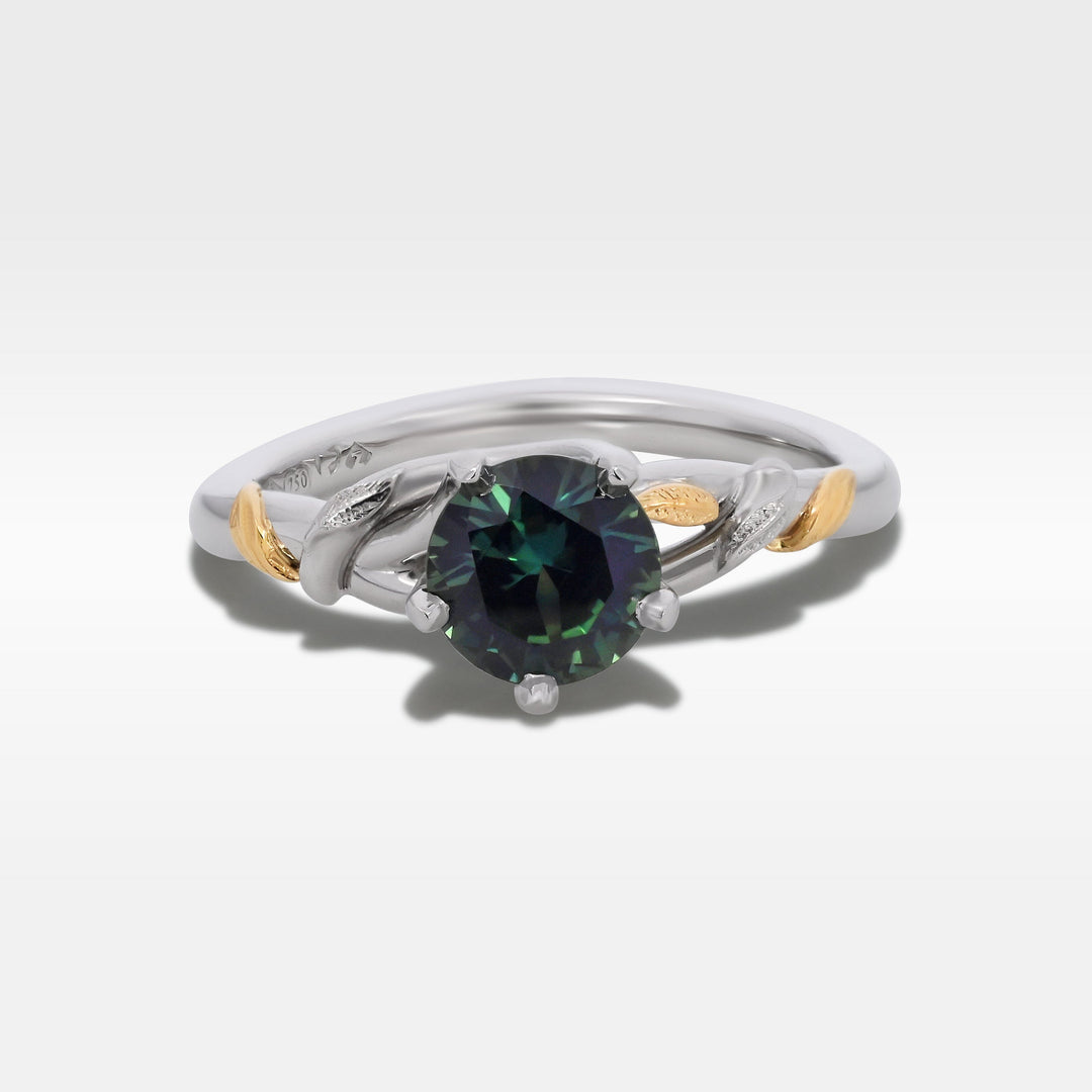 ‘Gumleaf Love Knot’ 1.01ct Australian Teal Sapphire Ring Ring Jason Ree Design 