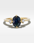 ‘Riverina’ Compass-set 1.37ct Australian Blue/Green Sapphire & Diamond Ring Ring Jason Ree Design 