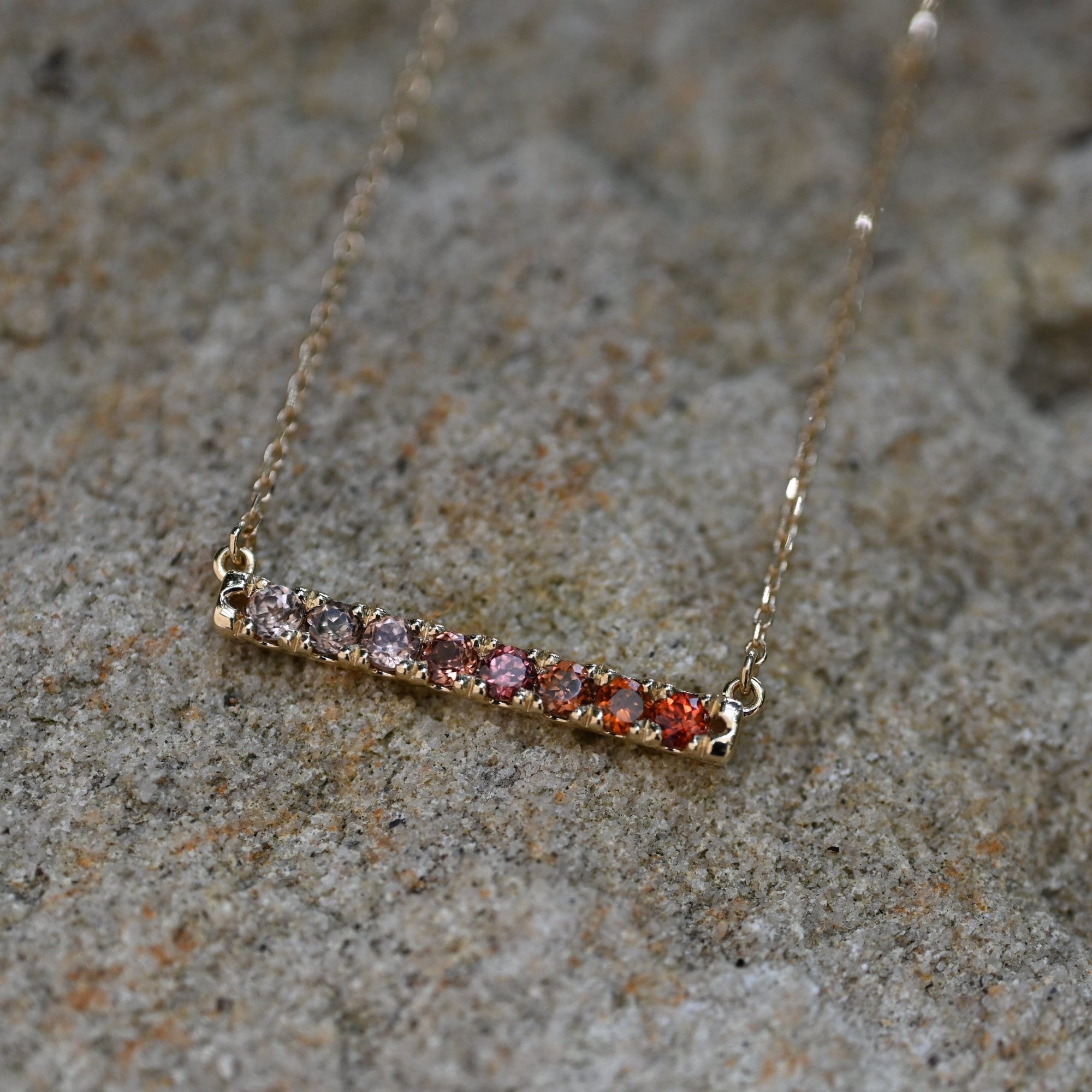 ‘Antoinette’ 0.86cts Natural Peach Zircon Yellow Gold Necklace Necklace Jason Ree Design 