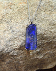 ‘Rhapsody’ 8.14ct Blue Violet Boulder Opal White Gold Necklace Necklace Jason Ree Design 