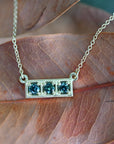 ‘Esme’ Vintage inspired Australian Sapphire Yellow Gold Necklace Necklace Jason Ree Design 