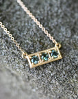 ‘Esme’ Vintage inspired Australian Sapphire Yellow Gold Necklace Necklace Jason Ree Design 