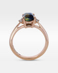 'Zoe' 1.93ct Unheated Australian Teal Square Emerald-cut Rose Gold Ring Ring Jason Ree Design 