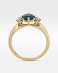 ‘Riverina’ Compass-set 1.37ct Australian Blue/Green Sapphire & Diamond Ring Ring Jason Ree Design 