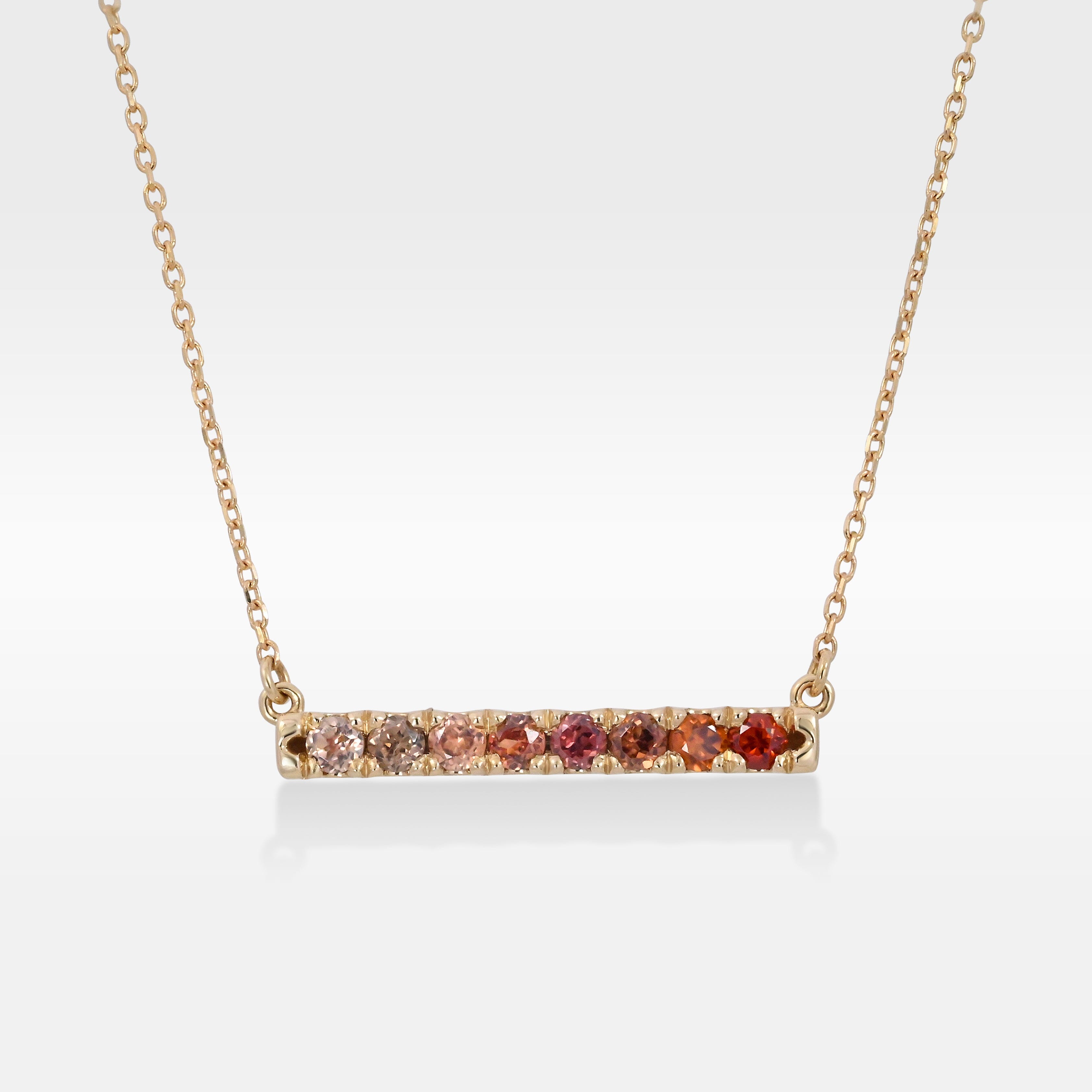 ‘Antoinette’ 0.86cts Natural Peach Zircon Yellow Gold Necklace Necklace Jason Ree Design 