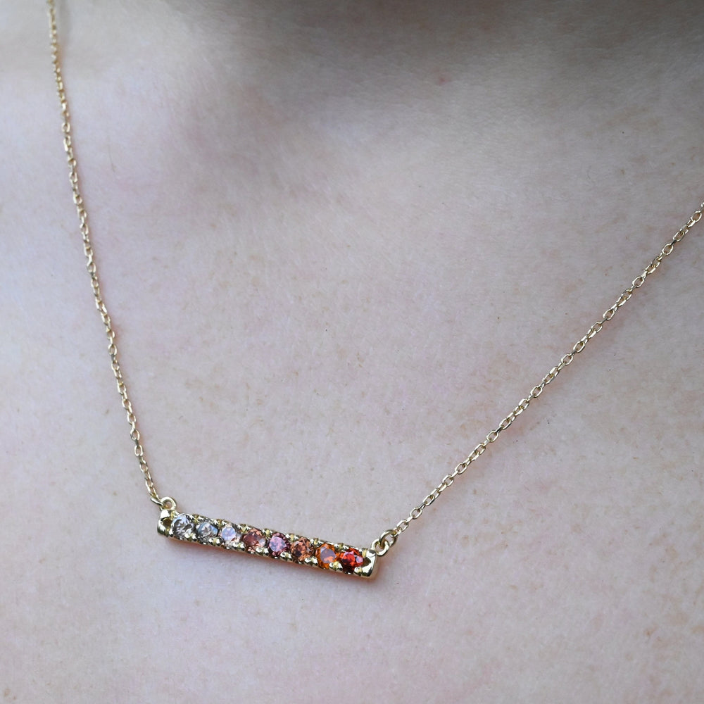 ‘Antoinette’ 0.86cts Natural Peach Zircon Yellow Gold Necklace Necklace Jason Ree Design 