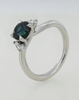 'Storm Swell' Australian Green Sapphire & Diamond Platinum Ring Ring Jason Ree Design 
