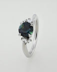 'Storm Swell' Australian Green Sapphire & Diamond Platinum Ring Ring Jason Ree Design 