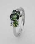 'Mini Spatter' Australian Green Sapphire Platinum Ring Ring Jason Ree Design 