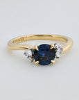 'Swell' Australian Blue Sapphire & Diamond Yellow Gold Ring Ring Jason Ree Design 