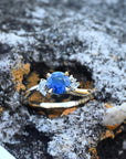 'Swell' Australian Blue Sapphire & Diamond Yellow Gold Ring Ring Jason Ree Design 