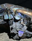 ‘Despina’ 14.85cts Australian Boulder Opal & Diamond Gold Earrings Earrings Jason Ree Design 