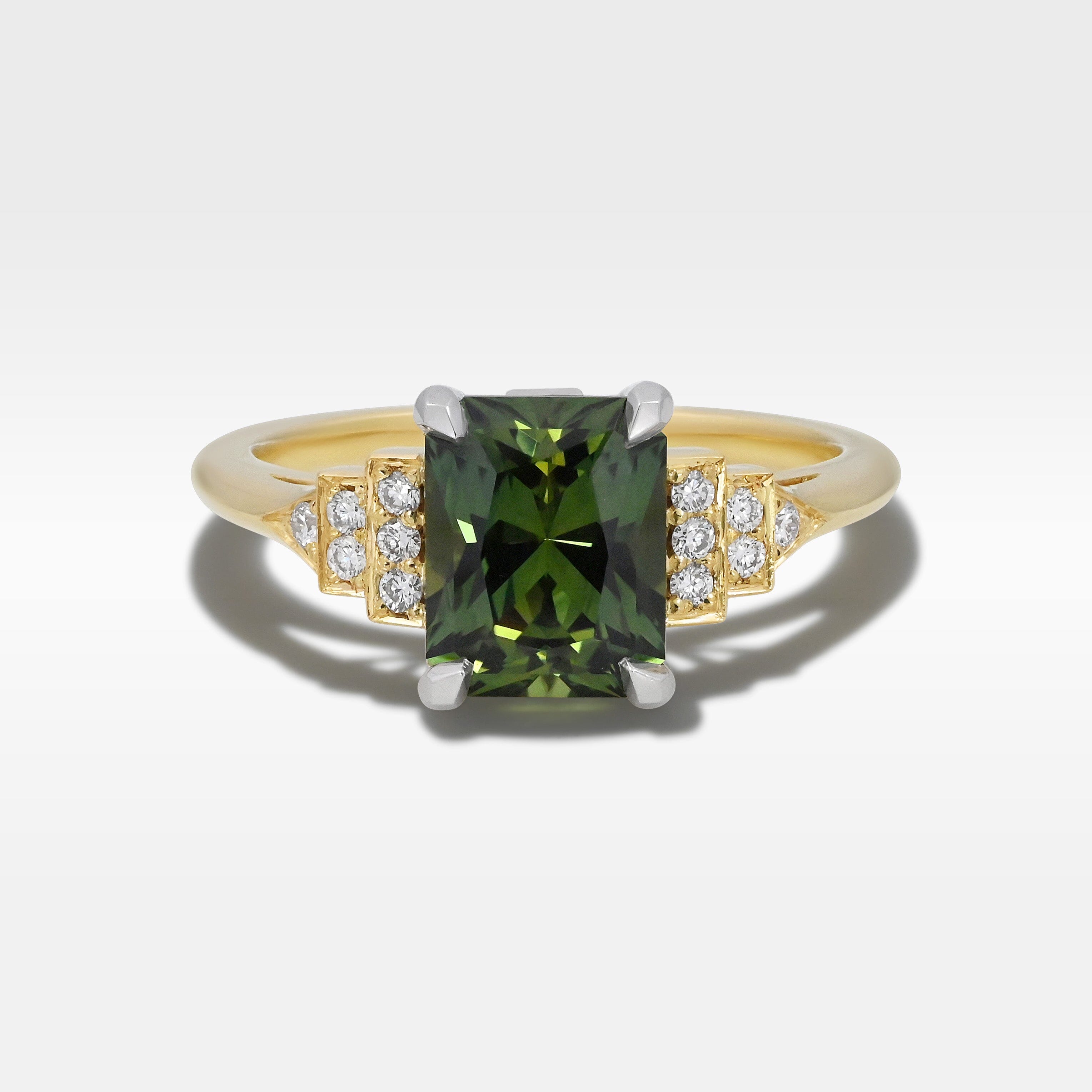 ‘Lillian’ 1.97ct Australian Green Sapphire & Diamond Ring Ring Jason Ree Design 