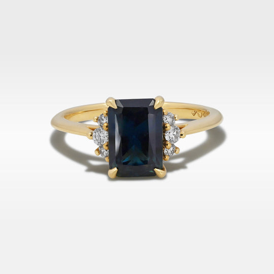 ‘Zoe’ 1.72ct Teal Radiant-Cut Australian Sapphire Ring Ring Jason Ree Design 