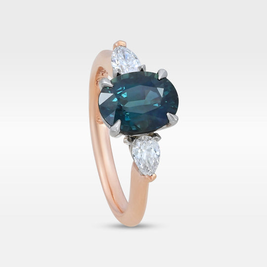 ‘Delta’ 2.06ct Teal Australian Sapphire Ring Ring Jason Ree Design 