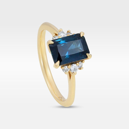 ‘Zoe’ 1.72ct Teal Radiant-Cut Australian Sapphire Ring Ring Jason Ree Design 