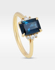 ‘Zoe’ 1.72ct Teal Radiant-Cut Australian Sapphire Ring Ring Jason Ree Design 