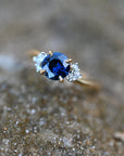 'Swell' Australian Blue Sapphire & Diamond Yellow Gold Ring Ring Jason Ree Design 