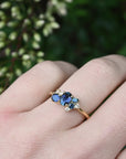 'Mini Spatter' Australian Blue Sapphire & Diamond Yellow Gold Ring Ring Jason Ree Design 