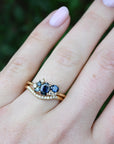 'Mini Spatter' Australian Blue Sapphire & Diamond Yellow Gold Ring Ring Jason Ree Design 