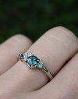 'Rockpool' 0.62ct Green Australian Sapphire & Diamond Platinum Ring Ring Jason Ree Design 