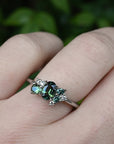 'Mini Spatter' Australian Green Sapphire Platinum Ring Ring Jason Ree Design 