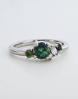 'Rockpool' 0.62ct Green Australian Sapphire & Diamond Platinum Ring Ring Jason Ree Design 
