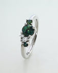 'Rockpool' 0.62ct Green Australian Sapphire & Diamond Platinum Ring Ring Jason Ree Design 