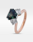 "Monaco" 1.99ct Australian Sapphire and Baguette Diamond Fan Ring Ring JasonRee 