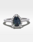 ‘Eden’ 1.12ct Teal Australian Sapphire & Diamond Platinum Ring Ring Jason Ree Design 