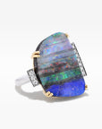 ‘Despina’ 9.2ct Australian Boulder Opal & Diamond Platinum Ring Ring JasonRee 