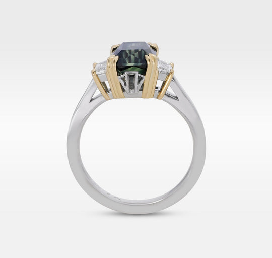 ‘Nereid’ 2.72ct Australian Unheated Teal Sapphire & Diamond Platinum Ring Ring Jason Ree Design 