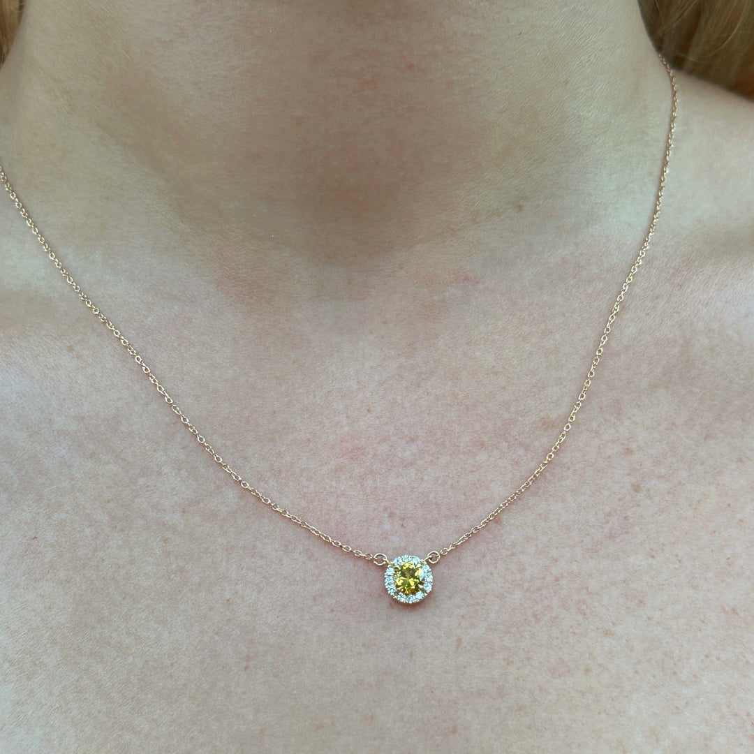 ‘Angelica’ 0.53ct Gold Australian Sapphire & Diamond Necklace Pendant Jason Ree Design 