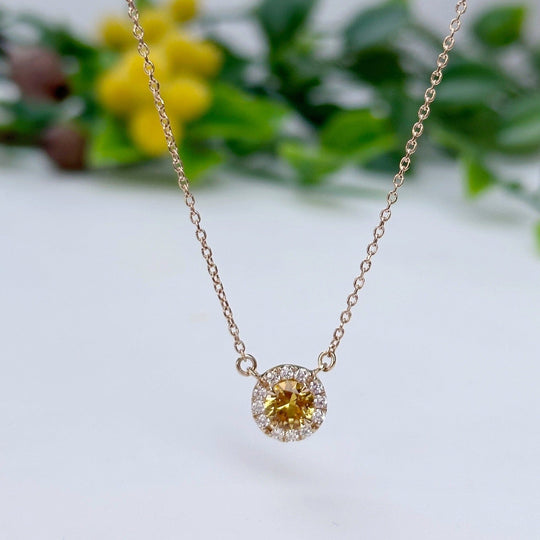 ‘Angelica’ 0.53ct Gold Australian Sapphire & Diamond Necklace Pendant Jason Ree Design 
