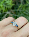 ‘Delta’ 1.22ct E VS1 Lab Grown Oval Diamond & Australian Sapphire Ring Ring Jason Ree Design 