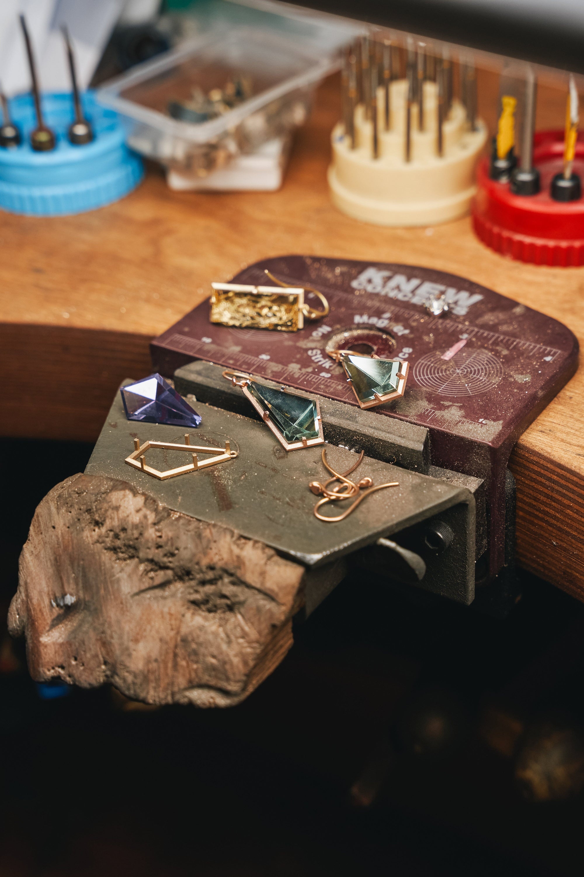 ‘Summit’ Amethyst Yellow Gold Earrings Earrings Jason Ree Design 