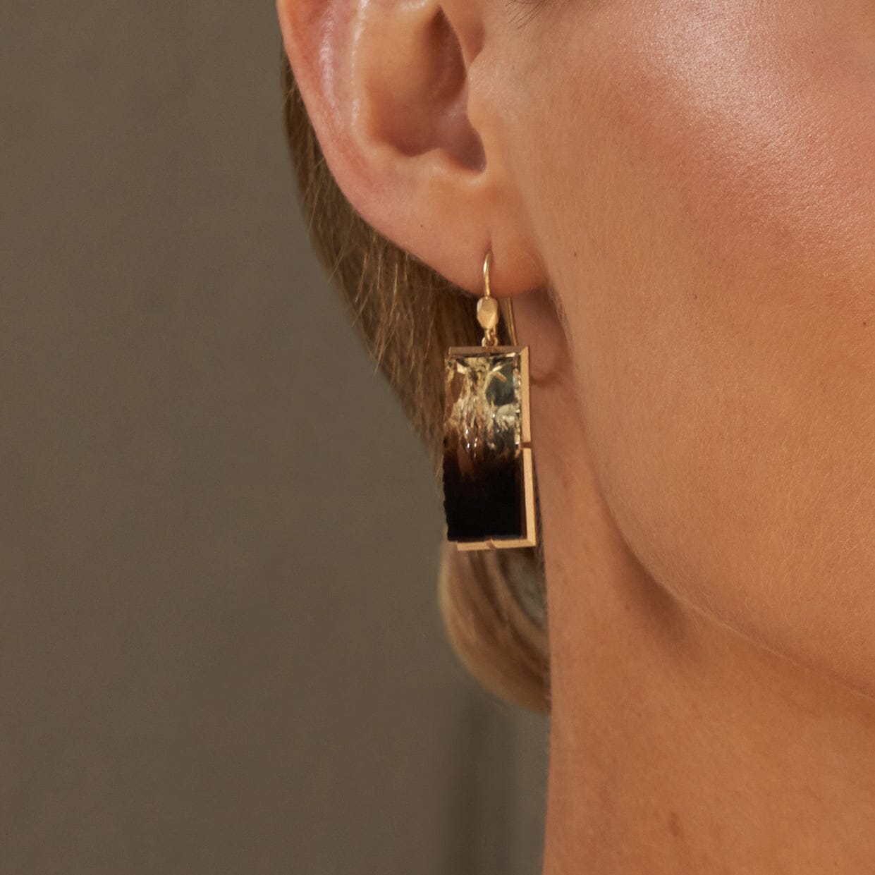 ‘Crevasse’ Yellow Gold Ombré Smokey Quartz Earrings Earrings Jason Ree Design 