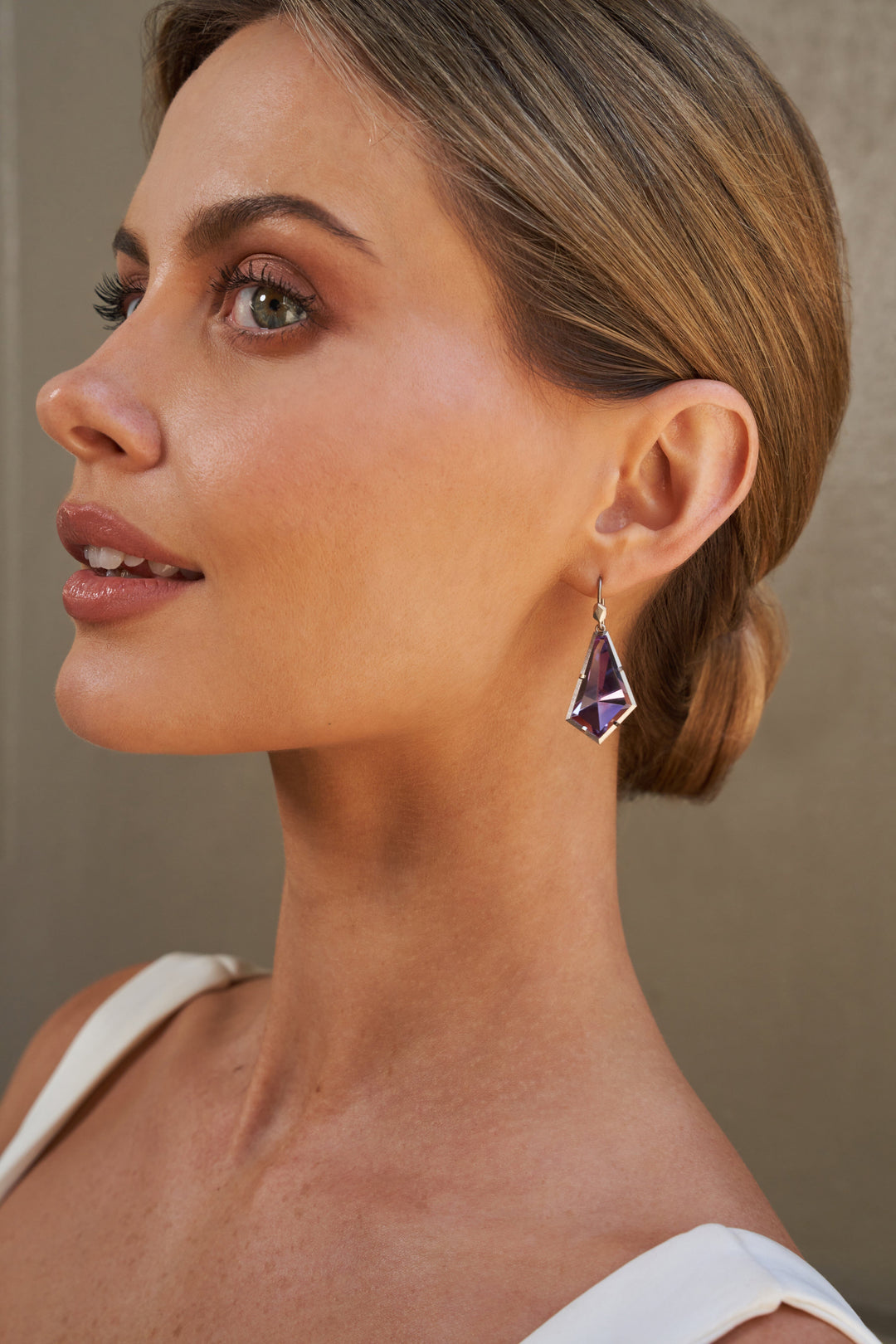 ‘Pinnacle’ Amethyst White Gold Earrings Earrings Jason Ree Design 