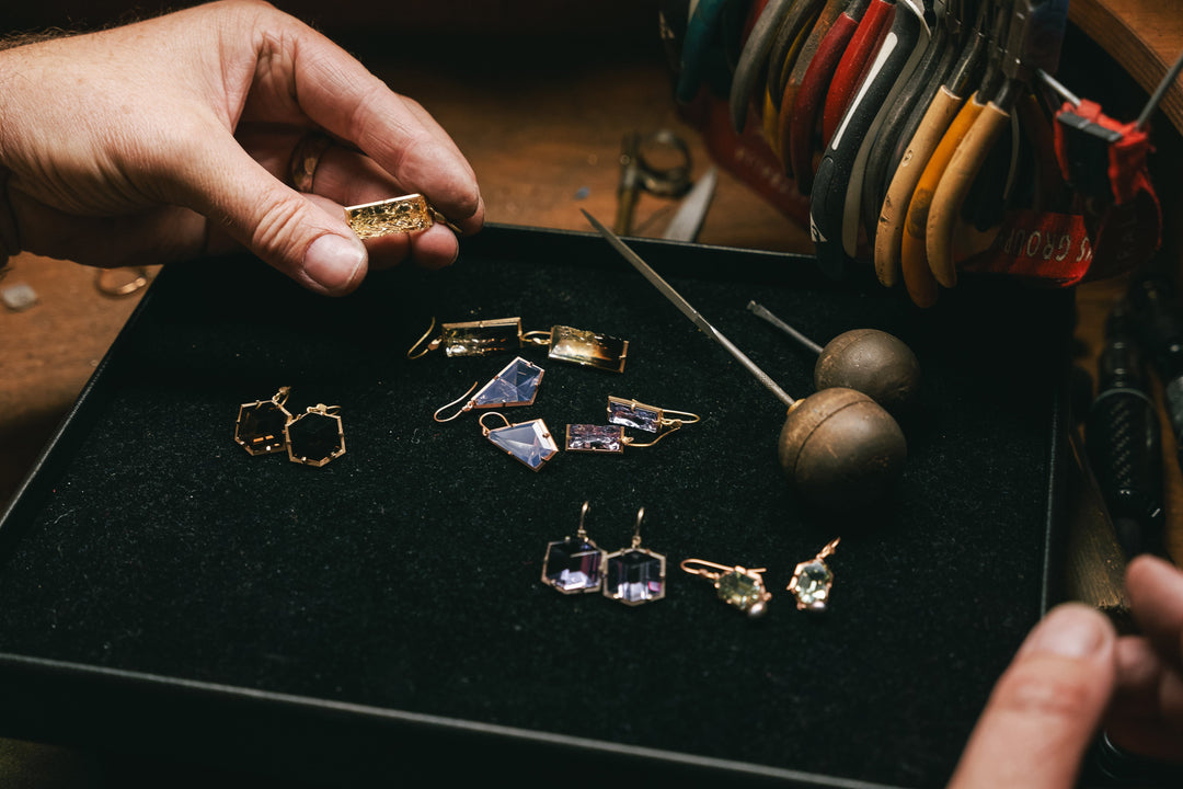 ‘Mesa’ Prasiolite Rose Gold Earrings Earrings Jason Ree Design 