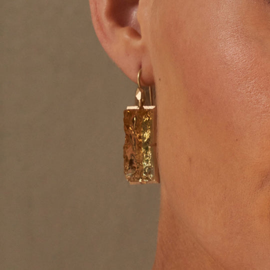 ‘Crevasse’ Rose Gold Champagne Quartz Earrings Earrings Jason Ree Design 