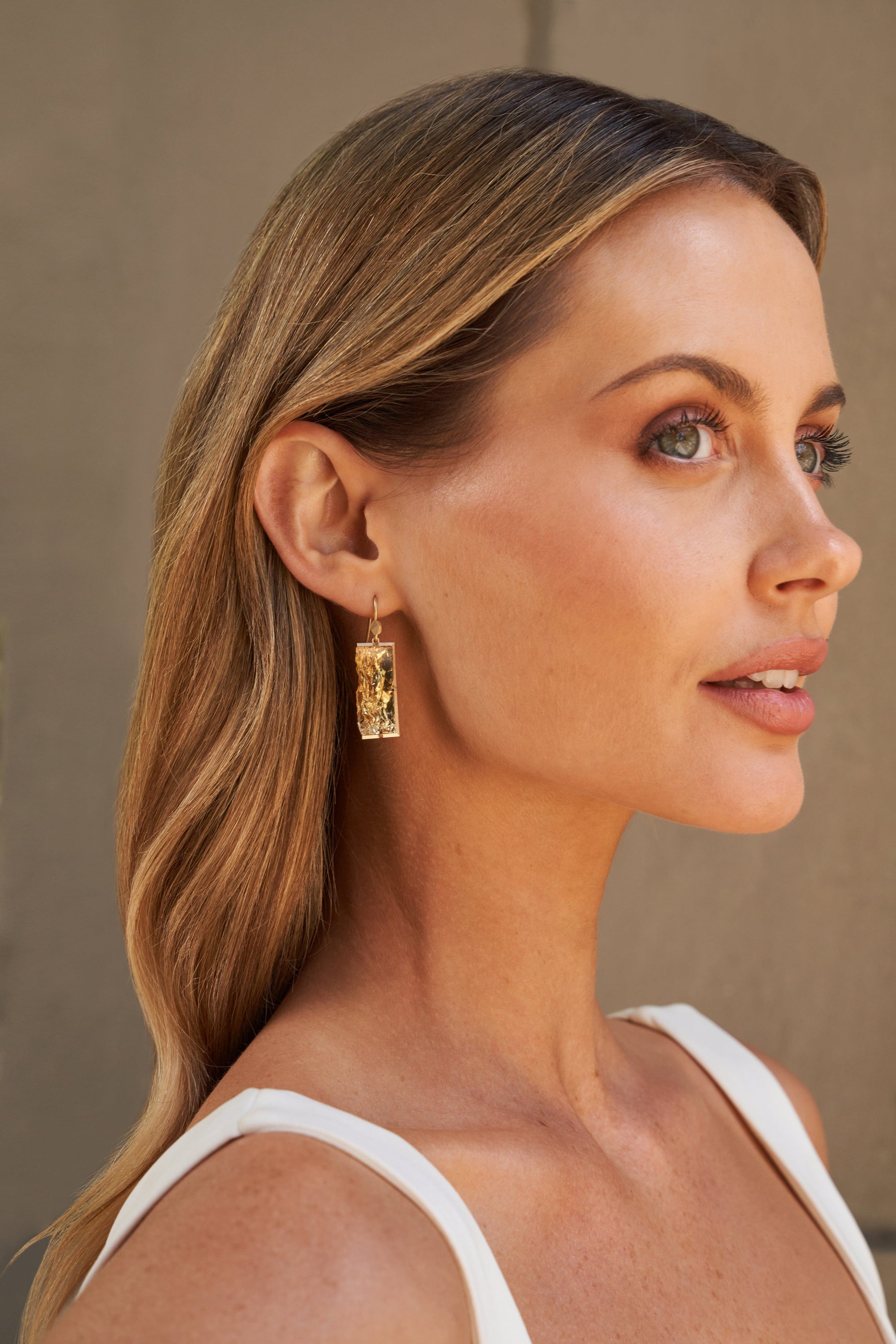 ‘Crevasse’ Yellow Gold Citrine Earrings Earrings Jason Ree Design 