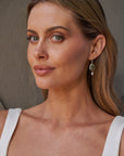 ‘Peak’ Prasiolite & Silver Pearl White Gold Earrings