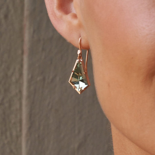 ‘Summit’ Prasiolite Rose Gold Earrings Earrings Jason Ree Design 