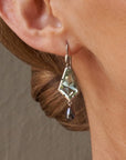 ‘Summit’ Prasiolite & Black Pearl White Gold Earrings Earrings Jason Ree Design 
